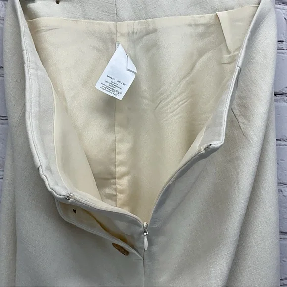 J.Crew Factory Linen Blend Sailor Shorts Women's Size 6 Cream Lagenlook Beachy